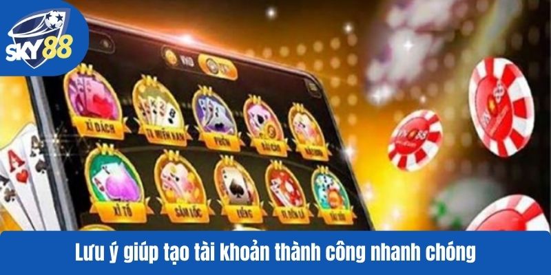 Lưu ý giúp tạo tài khoản thành công nhanh chóng